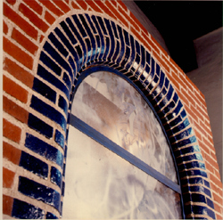 detail of brickwork portal